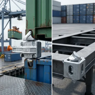 Low MOQ Wholesale Durable Hot Dip Galvanized Semi Automatic Container Twist Lock for Truck Trailer Chassis Securing