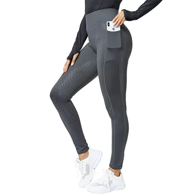 Women's Horse Riding Pants With Pockets Custom Logo Silicone Full-Seat Breeches Tights Equestrian Leggings
