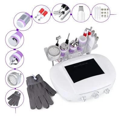 Portable Multi-functional 9 in 1 Facial Machine Water Oxygen Peeling Skin Scrubber Photon Massage Deep Cleansing Spa Instrument