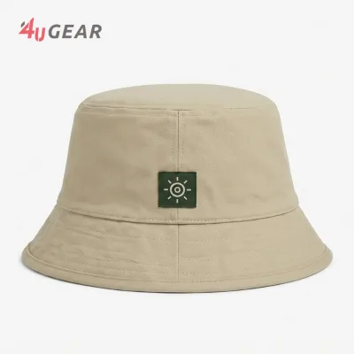 4ugear High Quality Double Sided Reversed Embroidery Custom Logo Shade Simple Cotton Sports Bucket Hat Wholesale