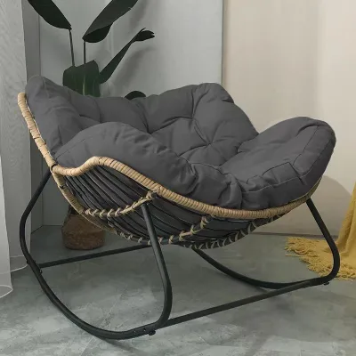 Single Comfortable Thickened Wood Penguin Rocking Chair Modern Lazy Sofa for Outdoor Living Room Bedroom Balcony Home Leisure