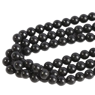 Wholesale 4/6/8/10/12mm Russia Shungite Beads Natural Stone Round Shungite Bead Stone Loose Gemstone for Bracelet Making