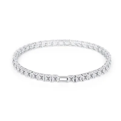 TennisBracelet European and American Cube Rock Sugar Princess Full Diamond Tennis Bracelet for Women and Men Zircon Claw Chain