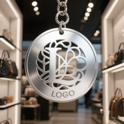 Free Design Custom Metal Logo Tag Handbag Purse Swimwear Tag Rose Gold Engraved Embossed Label