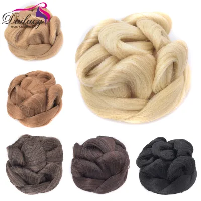 Ash Blonde Messy Bun Hair Piece Elastic Hair Combs Double Slide Magic Bun Diy Hair for White Women