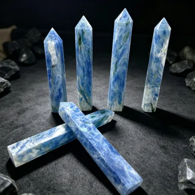 Wholesale Big Size Natural High Quality Obelisk Blue Kyanite Wand Crystal Towers for Meditation Healing