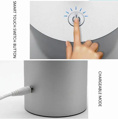 Touch-Controlled Cordless LED Table Lamp-Rechargeable Plastic Modern Flexible Warm White Desk Light Portable Bedroom Decor