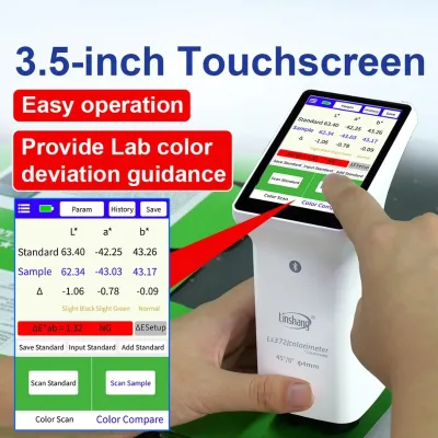 LS372 4mm Aperture Touch Screen APP Handheld Colorimeter Full Spectrum LED Light Source for Printing Paper Packaging CIE LAB