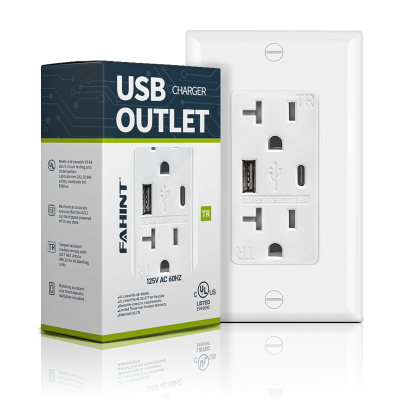 Best Price Weather Resistant Usb Receptacle USB Receptacle with Dual Type c Port Supplier 20a Duplex Tamper Resistant