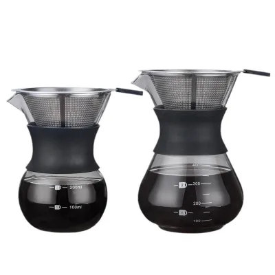 Glass Range Coffee Server Carafe Drip Coffee Pot 200ml 400ml Coffee Kettle Barista Percolator Clear Transparent Water Bottles