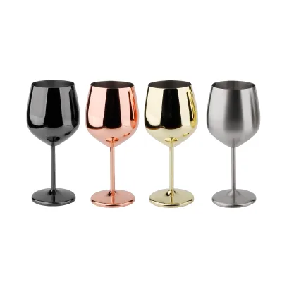 Rose Gold Black Silver Stainless Steel Wine Glass Goblet Martini Glass Cocktail Champagne Party and Banquet for Adrien Vacher