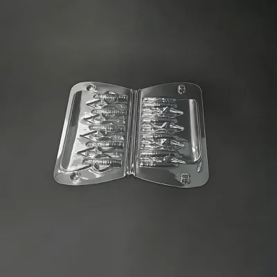 Custom Soft Plastic Fishing Lure Clamshell Blister Packaging Tray Custom Fishing Lure Clear Packaging Box