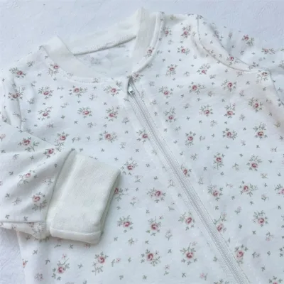 Wholesale Newborn Baby Girl Pure Cotton All Over Floral Print European and American Style Long-Sleeved Baby Sleepsuits