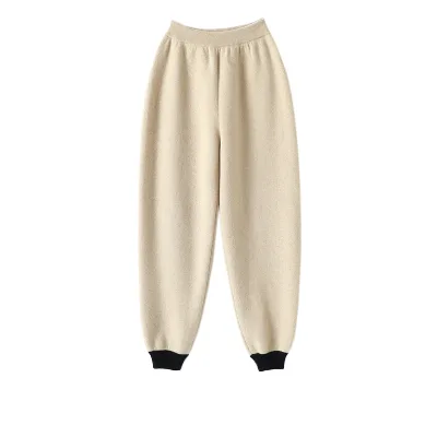 Autumn Full-Length Women's Sweater Pants with Elastic Waist New Design Fashion Knitted Outdoor Cashmere Lounge Pants