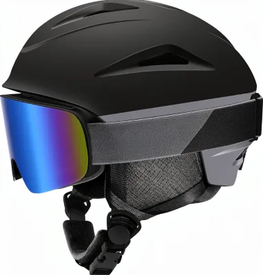 Newest Ski Helmet Cover Universal for Adult Outdoor Sports One-Piece Snow Goggles Integrated Windproof Visor Ski Cap PCEPS