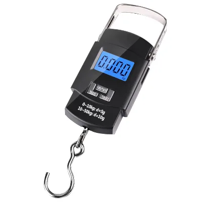 50kg 10g High Accuracy Electronic Household Luggage Weighing Scale LCD Backlight Metal Hook Ready to Ship