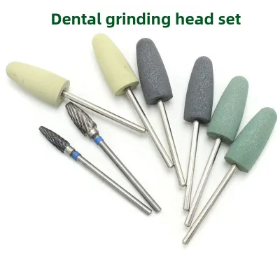 Dental Materials 6pcs Rubber & Tungsten Steel Grinding Heads Set with Silicone Polishing Heads Class I