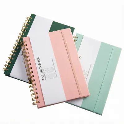 DOMIKEE Classic Imitation Leather Hardcover Spiral Loose-leaf Notebook 100 Sheets Lined Inner Paper Gift A5