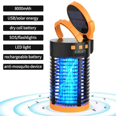 Bug Zapper Outdoor Solar Powered Mosquito Zapper Outdoor Rechargeable & Electric & Waterproof Mosquito Killer