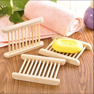Cheap Natural Bamboo Wooden Soap Dishes Wooden Soap Tray Holder Storage Soap Rack Plate Box Container for Bath Shower Bathroom