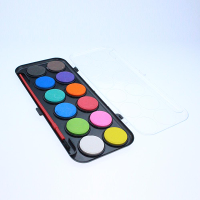 Non-Toxic 12-Color Dry Watercolor Paint Set Glow Fluorescent Powder for Canvas Paper Glass for Art & Craft