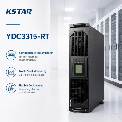 Kstar YDC3315-RT 15KVA Rack Mount UPS PF=0.99, Smart Charging, Wide Voltage Input, Support Fuel Generator,For Transportation