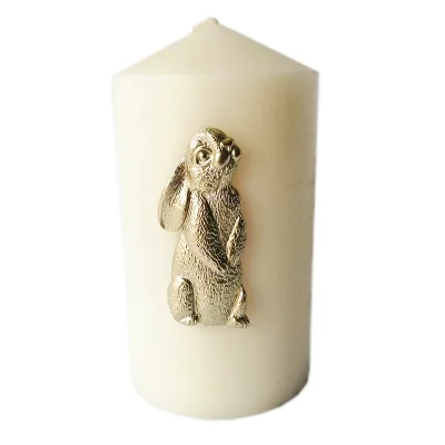 Gold Silver Rabbit Metal Zinc Alloy Candle Pin for Easter Day Holiday Home Tabletop Decoration