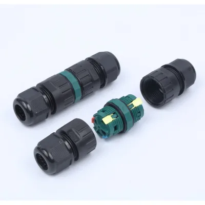 IP67 3pin Field Assembly Wire Cable 2 Way Quick Lock Waterproof Connector