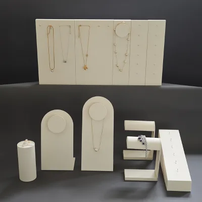 Wholesale PU Leather Vertical Jewelry Rack L Vertical Ring Necklace Storage Board Jewelry Props Rack for Jewelry Hanging Storage