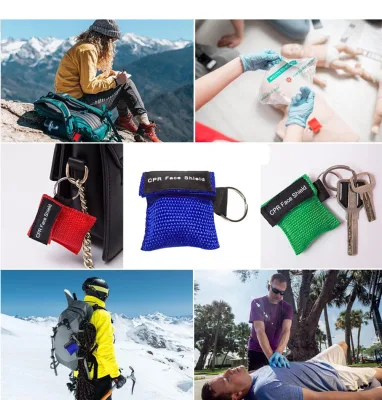 Respiratory Mask Key Ring Pack CPR Mask Face Shield First Aid Masks for Adults & Children-Jukaiwtec Portable Camping Use