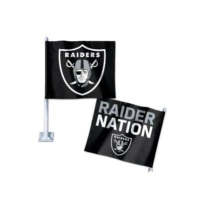 Wholesale Custom Car Flag and Flag Pole Plastic Flagpole,30x45cm 12x18inch Sublimation Raiders Car Flag