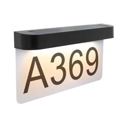 Solar Address Sign With Solar-Powered LED Illumination - Waterproof Outdoor Housedoor Number Sign Led Solar for Home Yard