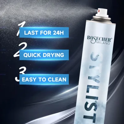 BOSECHER Custom OEM ODM Men's Hair Styling Spray Private Label Hair Setting Hair Hold Sprays for Dry & Curly Hair