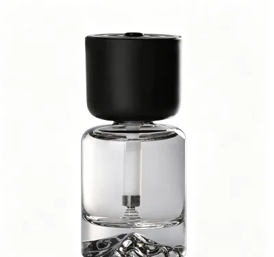 Lead Minimalist Clear Glass Mountain Base Car Liquid Perfume Matte Black Lid Anti-Leak Fragrance Deodorizer Model GS---6012B Car