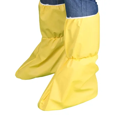 XIAN WANLI Disposable Personal Protective Equipment PE Coated Boot Cover PVC Sole White/Yellow 48cm CE Certified Shoe Cover