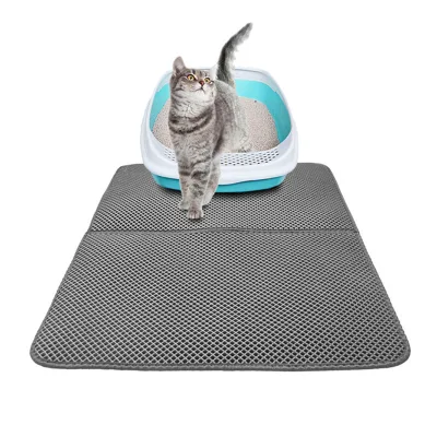 Waterproof Double-Layer Easy Cleaning Portable Cat Sand Mat for Litter Box Non-slip Foldable Reusable EVA Pet cat Mat