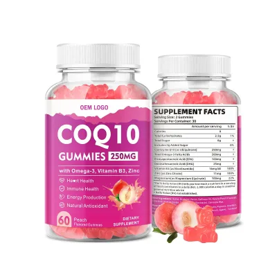 Natural High Absorption Coenzyme Q10 Gummies Heart Health Support Cellular Energy Booster Daily Antioxidant CoQ10 Supplement