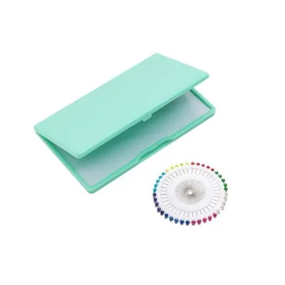 Dark Green Magnetic DIY Needle Cushion Tool Sewing Supplies Storage Box with Cross Stitch Sewing & Knitting Pin Holder