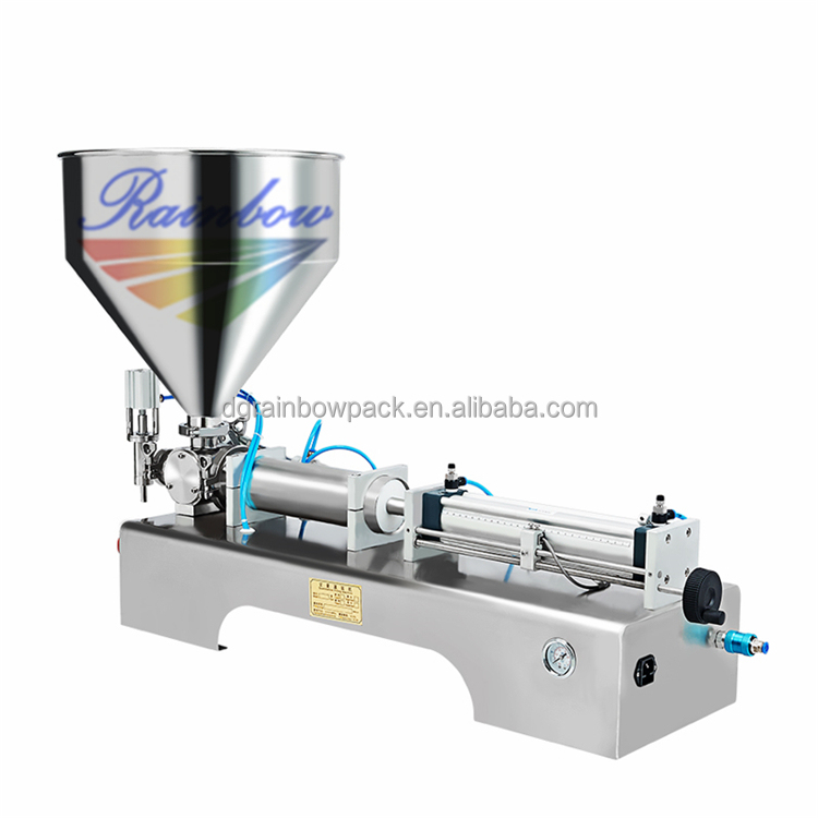 Small Business High Viscosity Bottle Liquid Piston Filler with Hopper