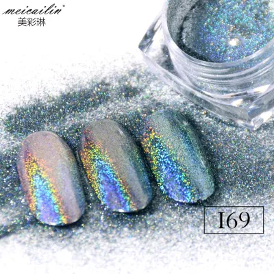 Holographic Laser Nail Glitters Holo Rainbow Colors Powder Nail Art Decorations