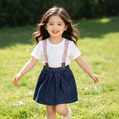 Custom Girls' Denim Overall Dress Bulk Order, 50+ Colors, 7-Day Sample | in Stock | OEM Factory Foshan