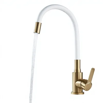 Russian Foreign Trade Colorful Universal Silicone Rubber Hose Spray Stainless Steel Cold Hot Kitchen Sink Faucet Ceramic