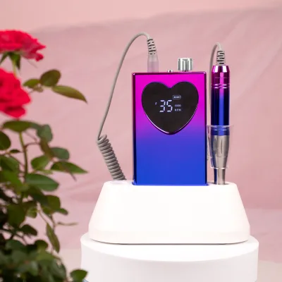 Popular Heart Shape Screen Strong Power 35K Ultra Smooth Coreless Motor Portable Nail Drill Machine for Professional Nail Tech