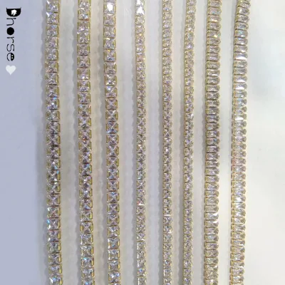 Wholesale square Rhinestone Cup Chain Trimming,crystal Rhinestone Decoration Chain for Woman Dress