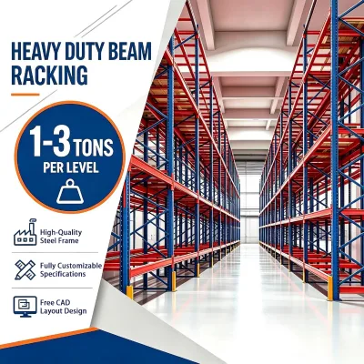 High Load Pallet Racking System Anti-Corrosion Steel Warehouse Storage Frame for Bulk Palletized Goods