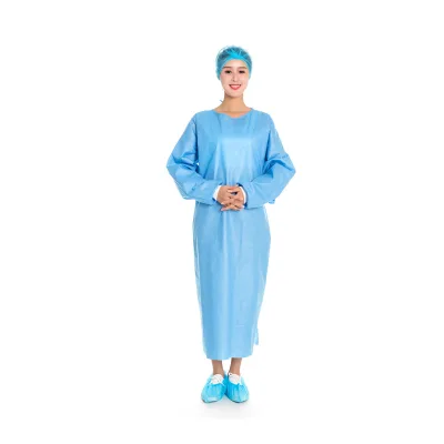 Disposable Dustproof Nonwoven Surgical Gown for Adults Free Sample on Roll Protective Isolation Disposable Clothing