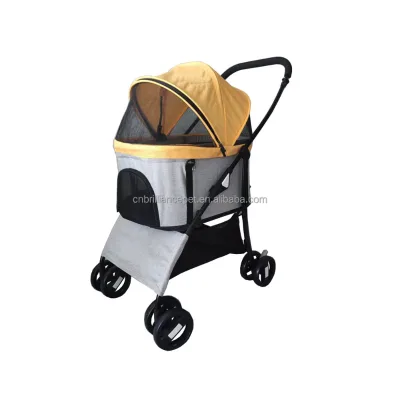 Portable Compact Pet Stroller With Breathable Mesh