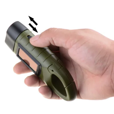 Solar Power Flashlight Mini Emergency Hand Crank Dynamo Flashlight Portable LED Tent Light Lamp Torch for Outdoor Camping