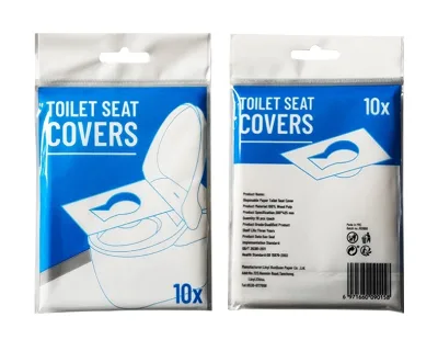 Flushable Waterproof White Disposable Paper Toilet Seat Covers Single-piece Set for Travel (1 Layer) Model TSC-001