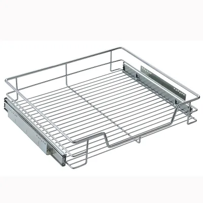 Multifunctional Metal Wire Bowl Fruit Basket Drawer Kitchen Fittings with Sliding Feature